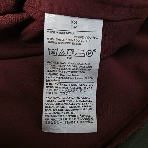 Banana Republic Deep Wine Adjustable Straps Lined Blouse Size XS Runs - Picture 10 of 12